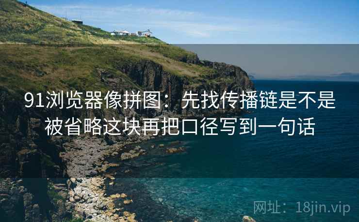 91浏览器像拼图：先找传播链是不是被省略这块再把口径写到一句话